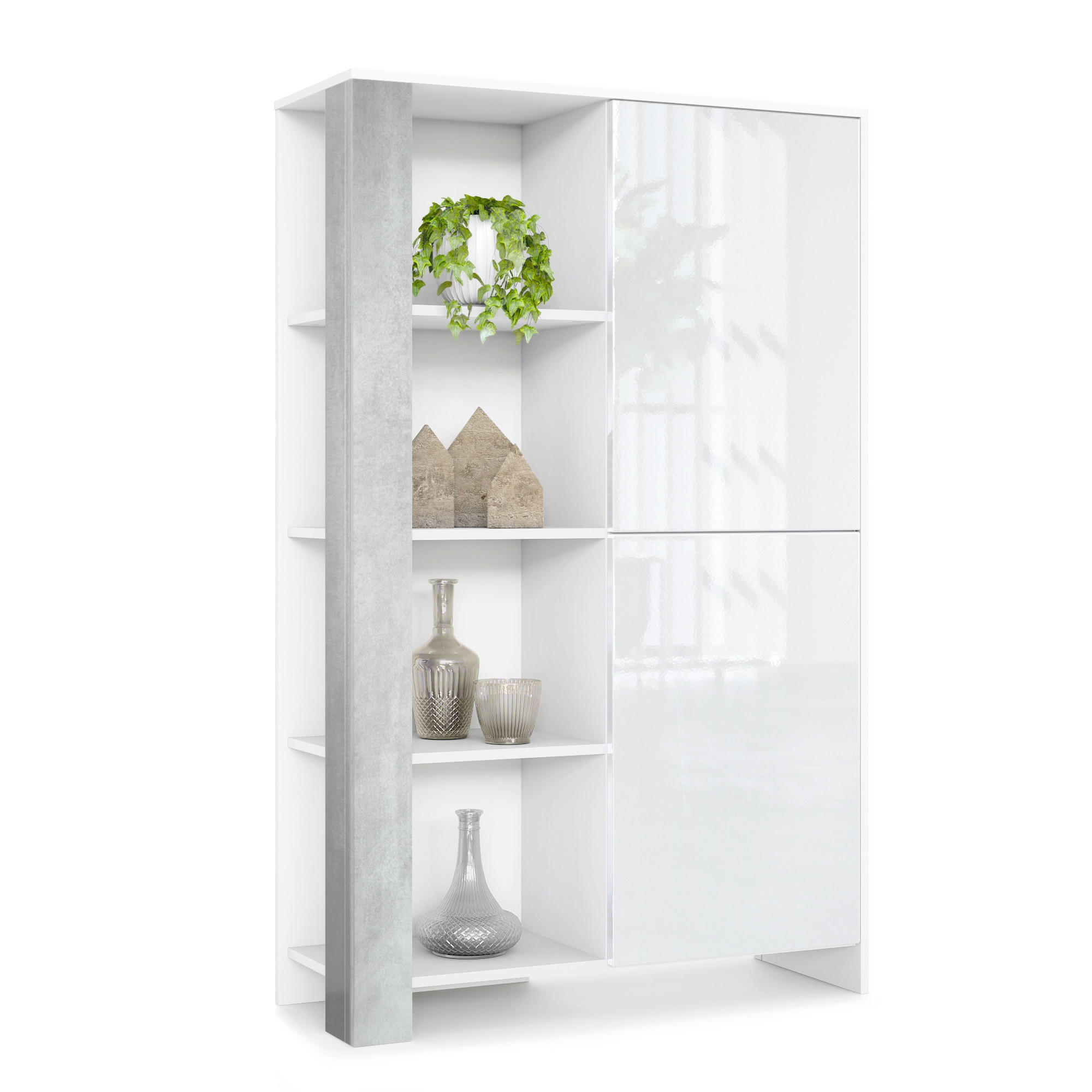 Vladon Highboard Hellgrau 95x151.5x36 cm