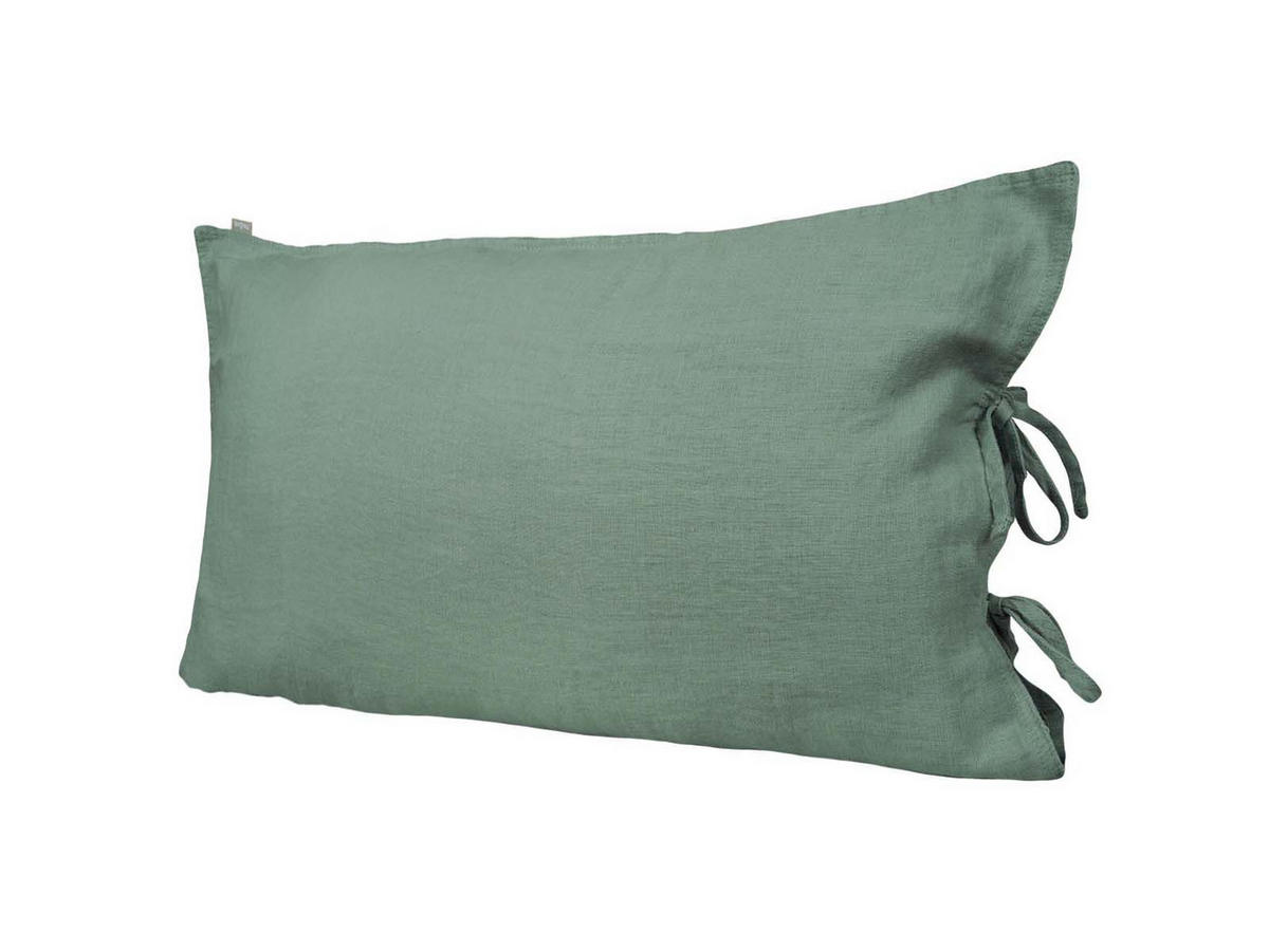 KISSENBEZUG reines Leinen natural-mint 40/60 cm - Mintgrün, Naturmaterialien (40/60cm) - beties Heimtextil
