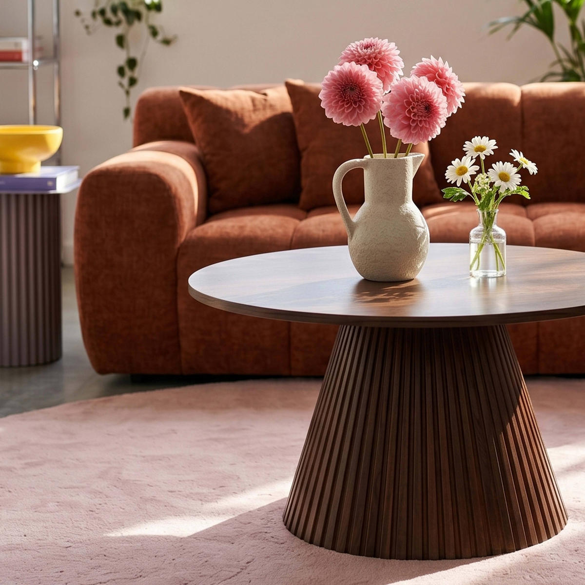 COUCHTISCH, dunkles Holzeffekt - Braun, Holz (80/80/45cm) - Oviala
