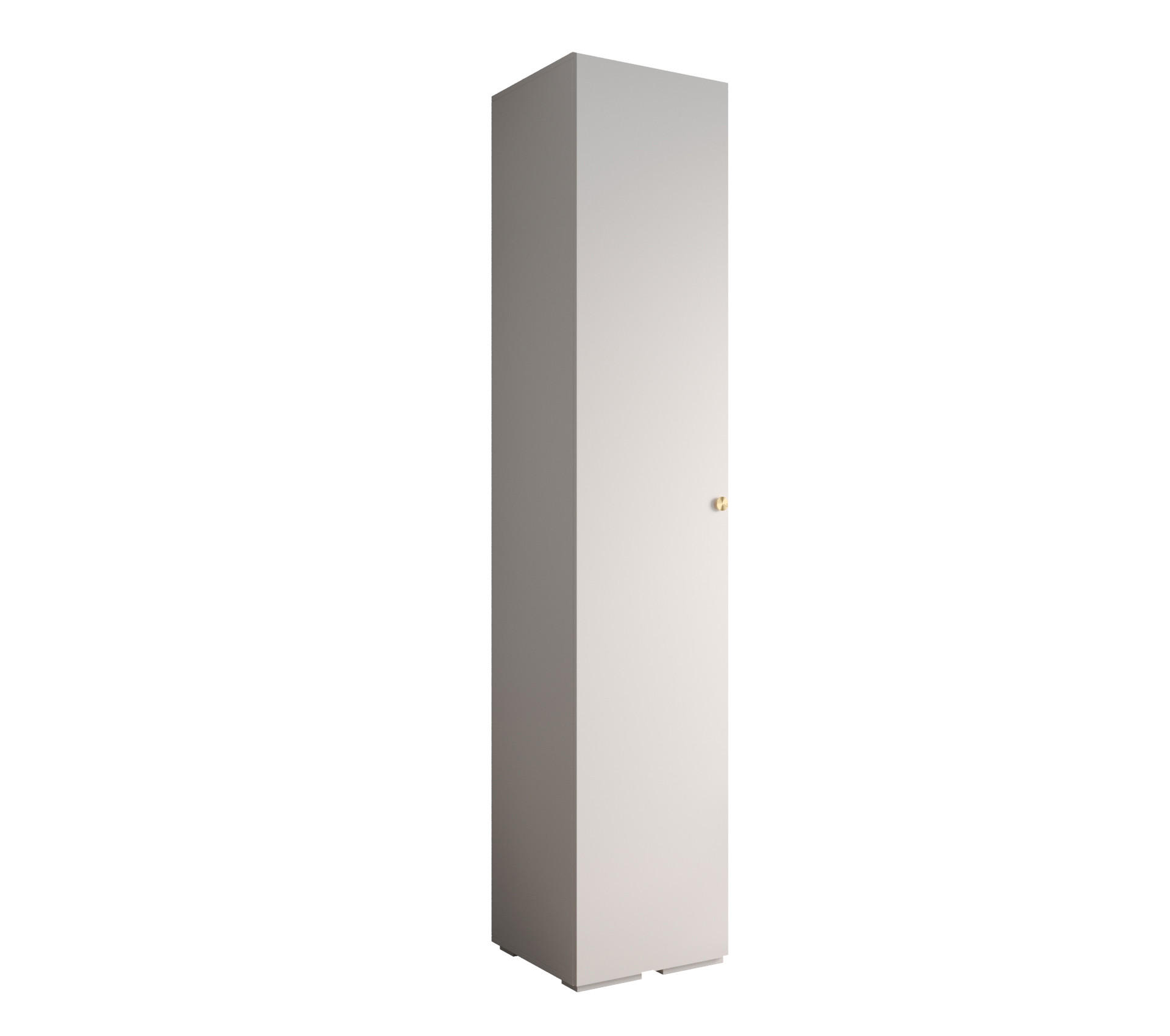 DREHTÜRENSCHRANK 236.7/50/47 1-türig - Goldfarben/Weiß, Holz/Metall (50/236.7/47cm) - Abiks Möbel