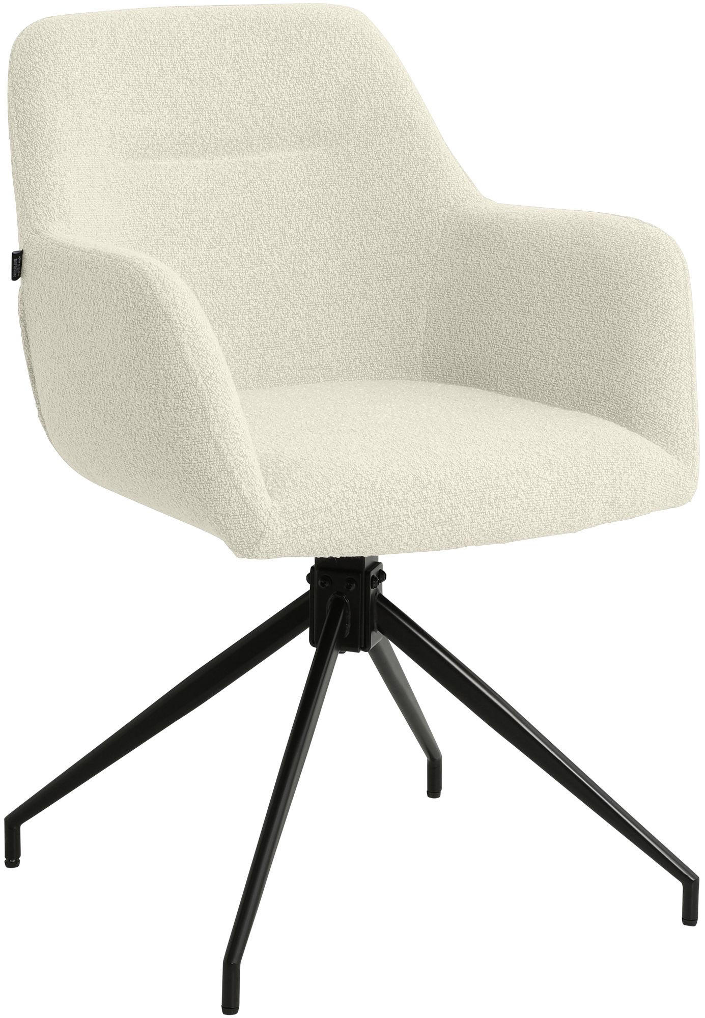 ARMLEHNENSTUHL Stoff Creme - Creme/Schwarz, Textil/Metall (58/85/60cm) - CLP