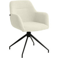 ARMLEHNENSTUHL Stoff Creme - Creme/Schwarz, Textil/Metall (58/85/60cm) - CLP