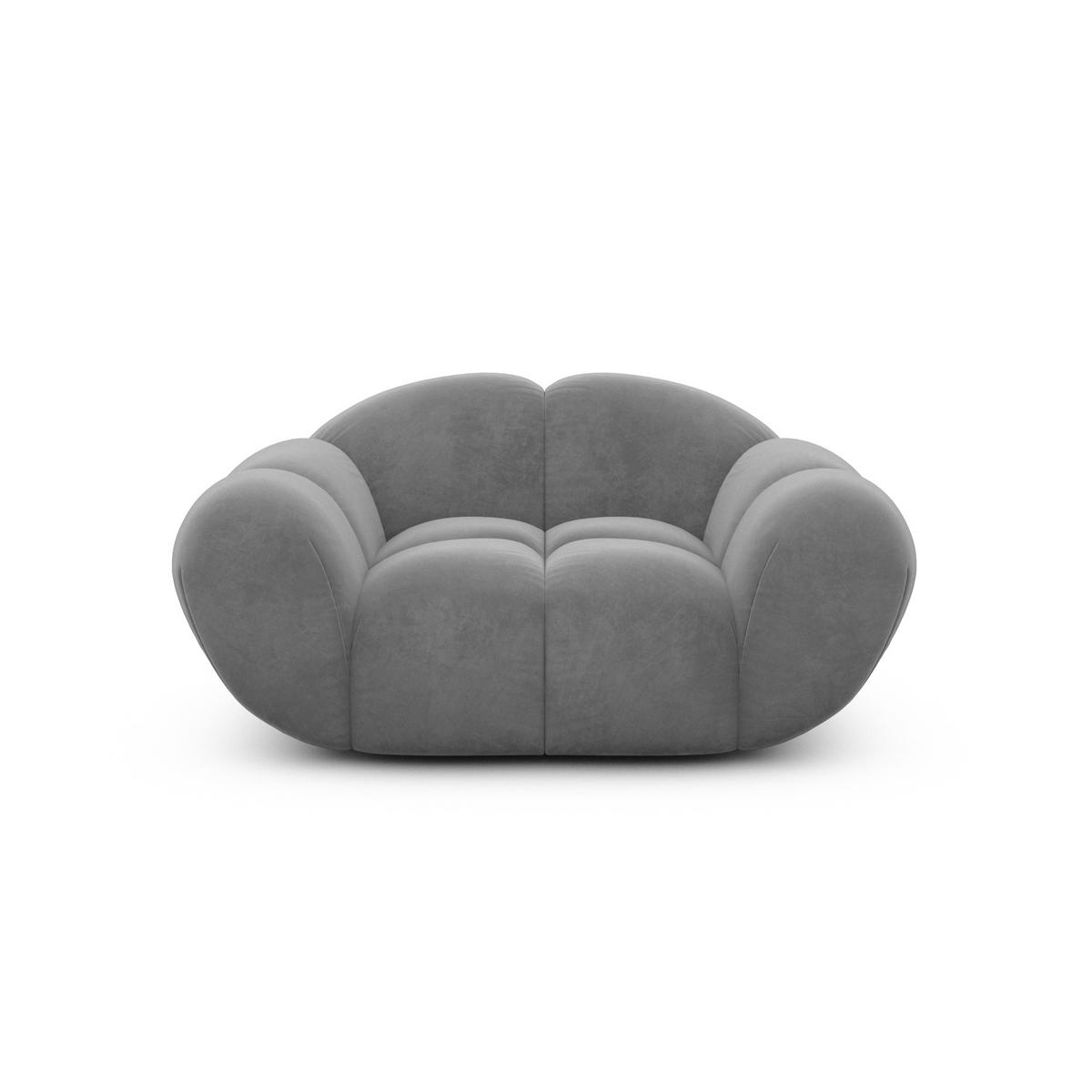 SESSEL Samtstoff Dunkelgrau - Dunkelgrau, Textil (135/70/93cm) - VAROYAL