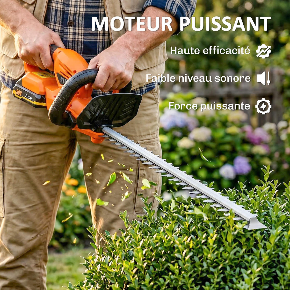HECKENSCHERE DE-13853 100W, 51 cm Messer Orange - Orange, Kunststoff (19/17/94cm) - ComfortXL