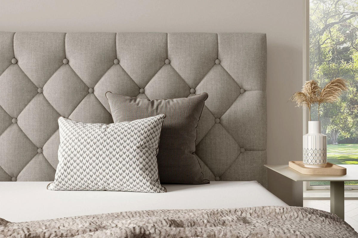 POLSTERBETT Aurevia Beige Samtbezug 140x200 cm - Beige, Textil (140/200cm) - Selsey