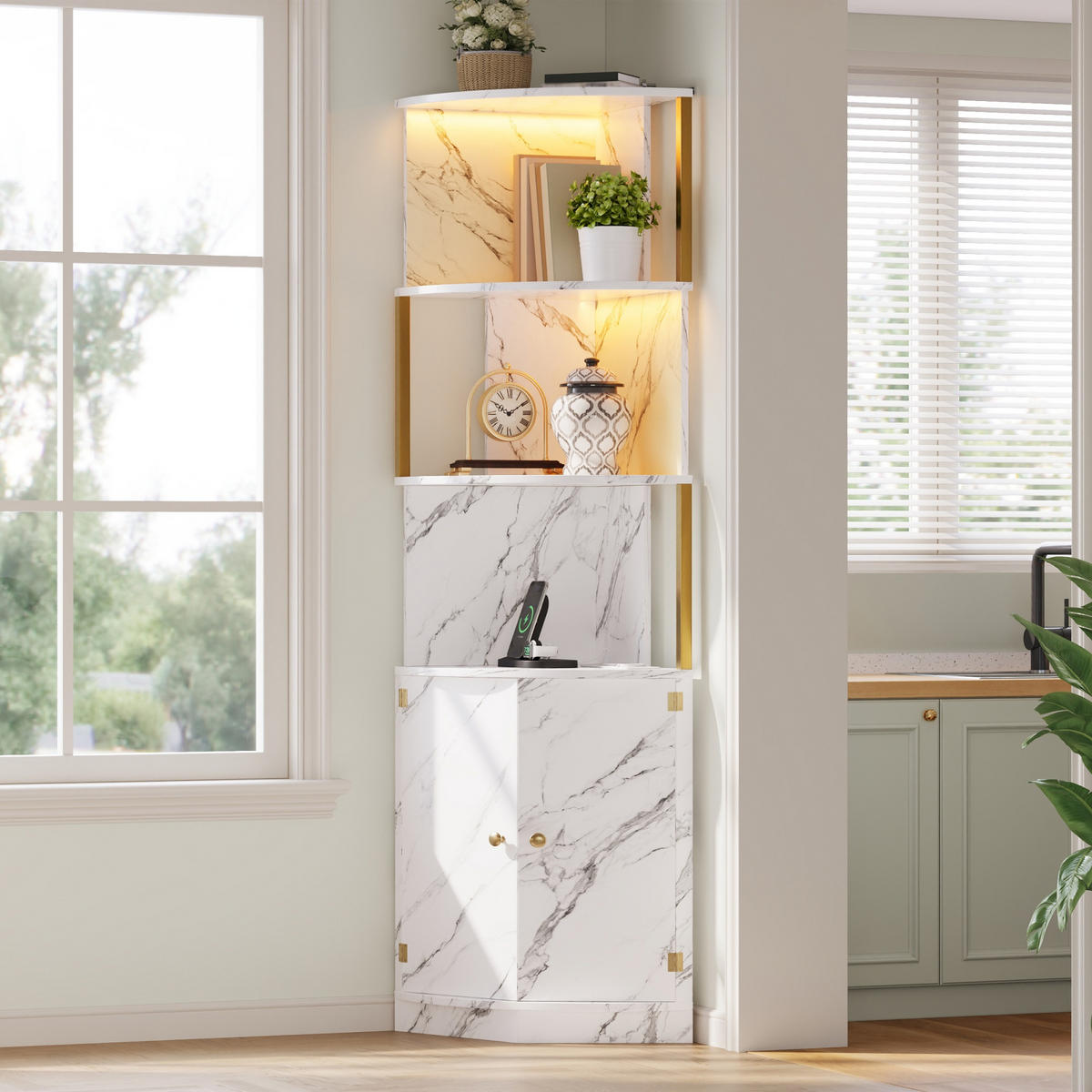 GESCHIRRSCHRANK Weiß 38/38/180 - Weiß, Holzwerkstoff (38/180/38cm)