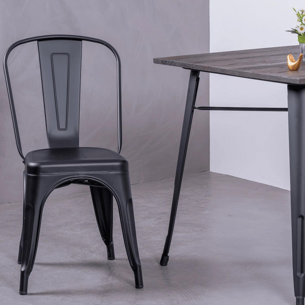 STAHLSTUHL Metall Schwarz - Schwarz, Metall (44/85/55cm) - Nest Dream