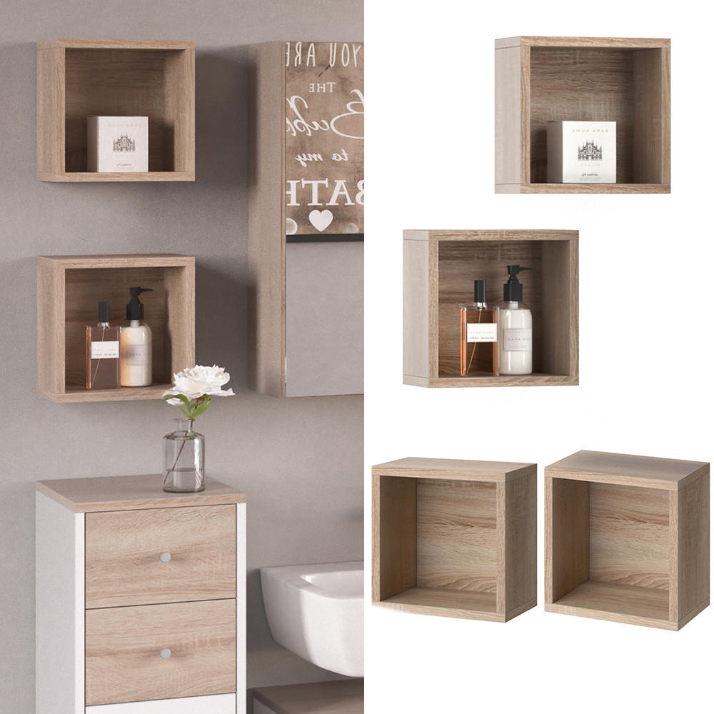 BADSCHRANK Senyo Sonoma 25 x 25 cm 2er Set - Sonoma Eiche, Holzwerkstoff (25/25/15cm) - Vicco