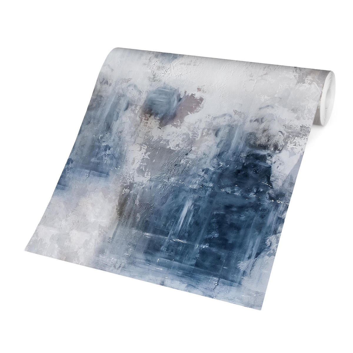 FOTOTAPETE Shabby Betonwand Putz Blau 192/192 cm - Blau, Papier (192/192cm) - Bilderwelten