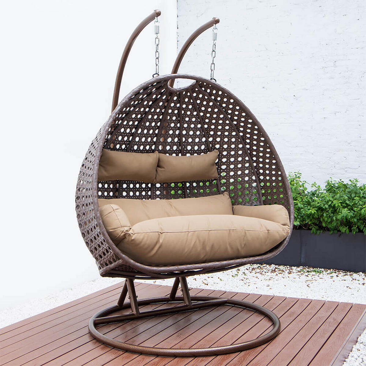 HÄNGESESSEL TWIN - Farbe: Braun, Ausstattung: Pure - Braun, Kunststoff (145/126/74cm) - Home Deluxe