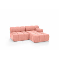 ECKSOFA L-Form Mini II Modular, Veloursstoff Salvador, Rosa, Rechts, Selia - Pink, Holz (190/160cm) - Kaiser Möbel