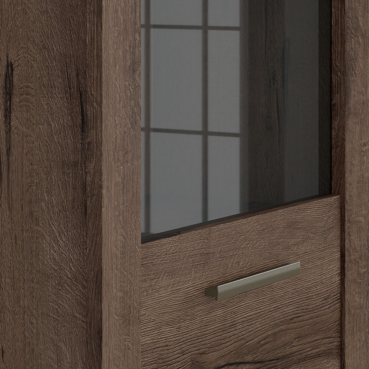 VITRÍNA Adam Tmavé dřevo - hnědá, kompozitní dřevo (68/196/39cm) - Petits-meubles