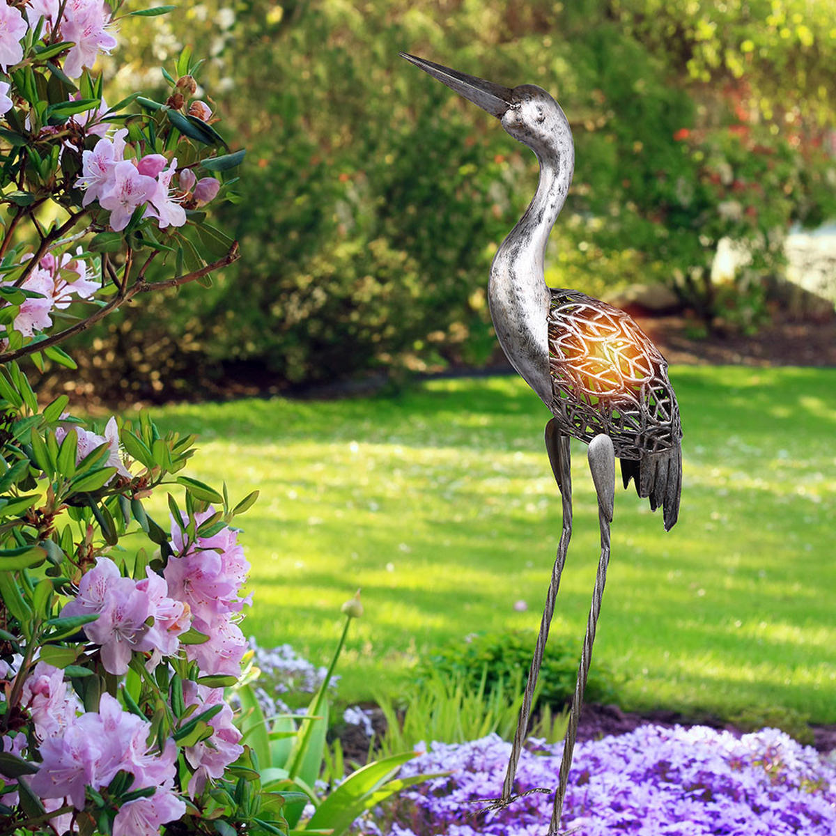 LED AUSSENLEUCHTE Kranich Grau - Grau, Metall (29/15/77cm) - Globo Lighting