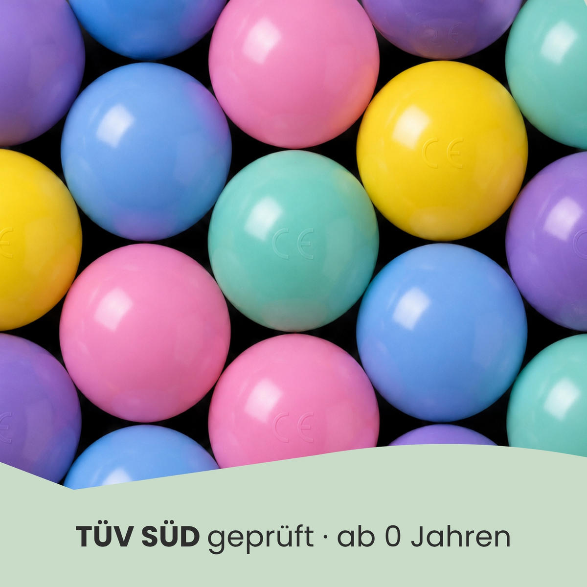 BÄLLEBAD-BÄLLE 100 Stück, Macaron, 7 cm - Multicolor, Kunststoff (7/7/7cm) - Littletom