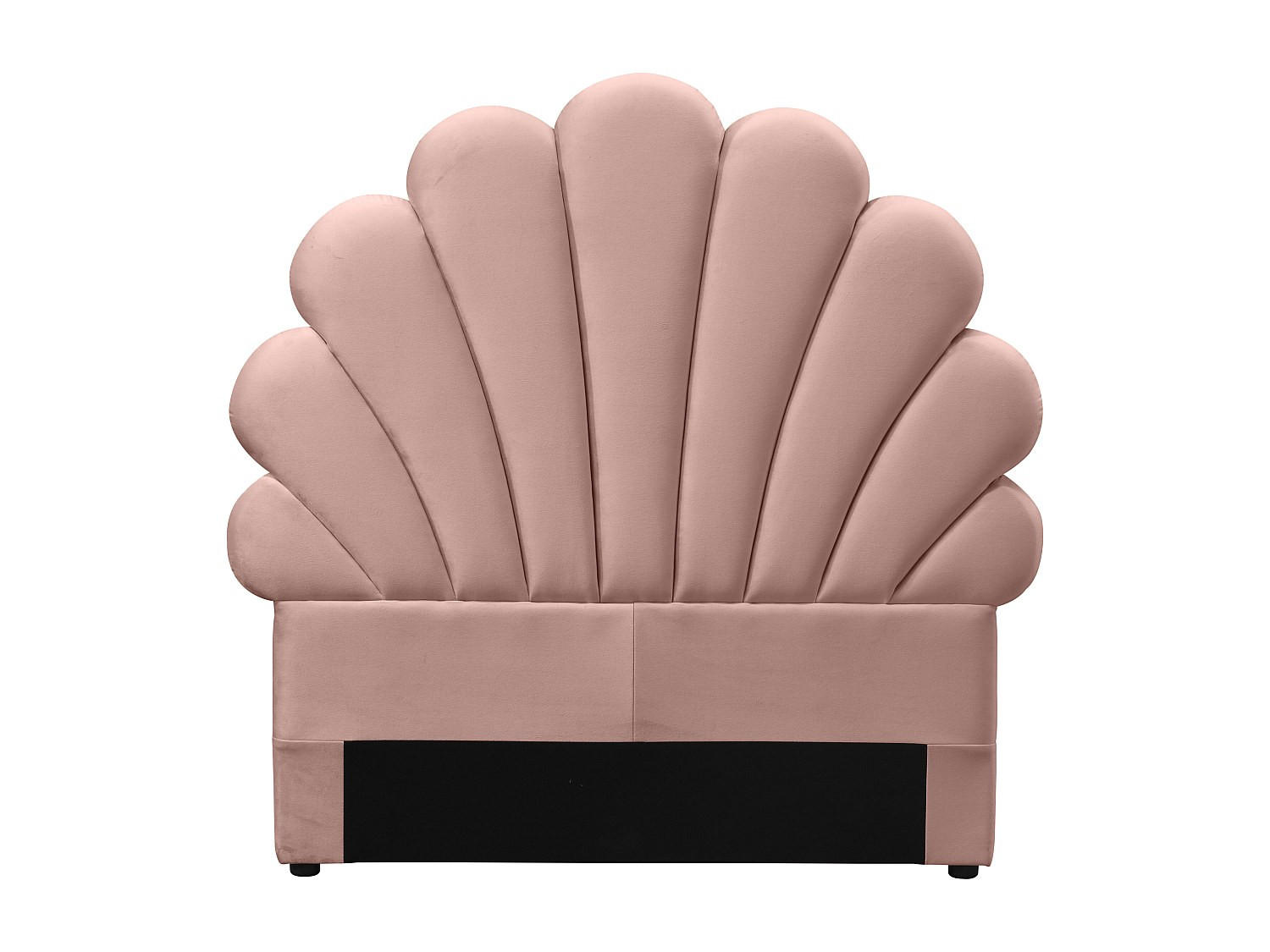 BETTKOPFTEIL in Muschelform - 110 cm - Samt - Rosa - MOANA - Pink, Textil (117/114.5/8cm) - Vente-Unique