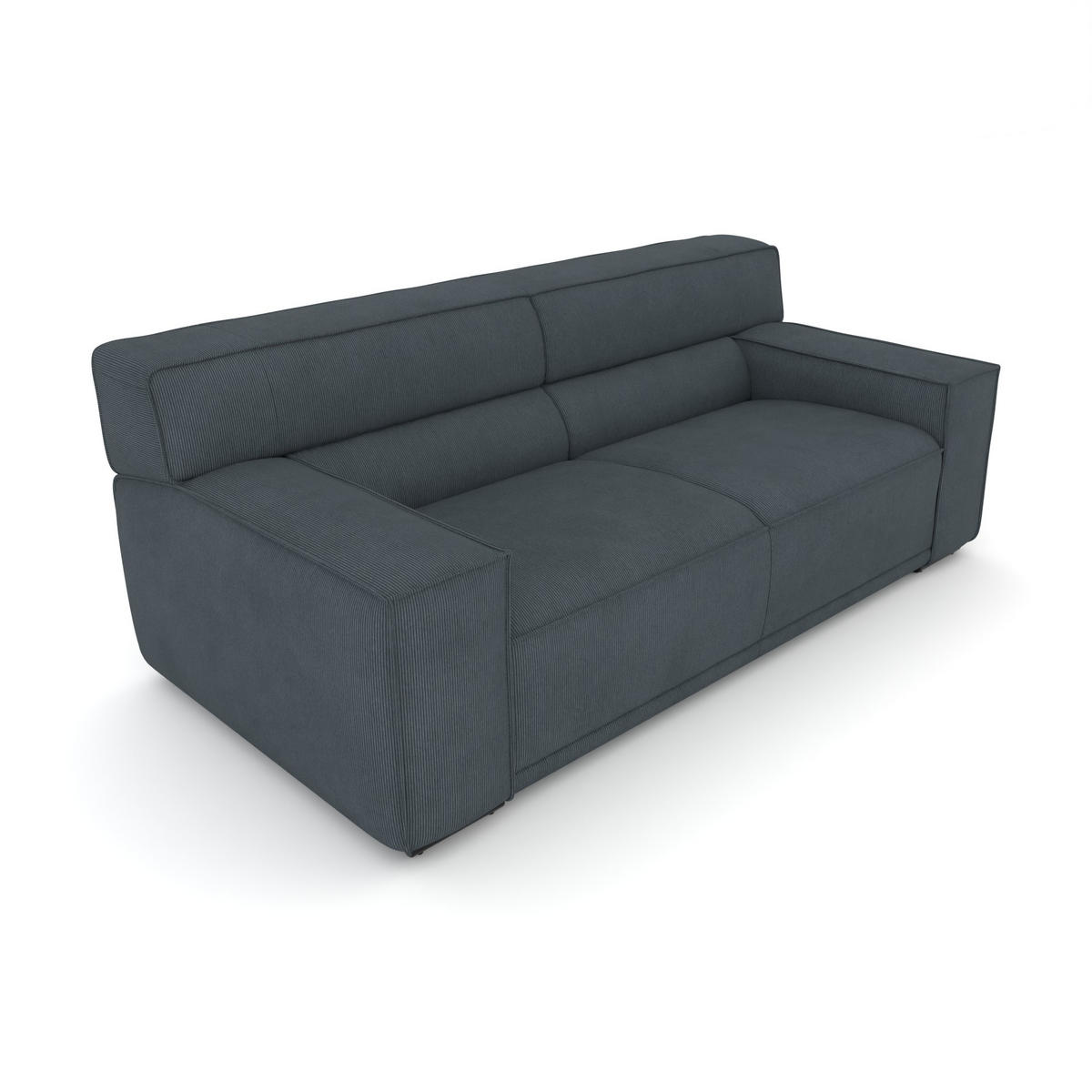 3-SITZER Umea Cord Türkis 204/106/78 cm - Dunkelgrau, Kunststoff/Textil (204/78/106cm) - foamnova