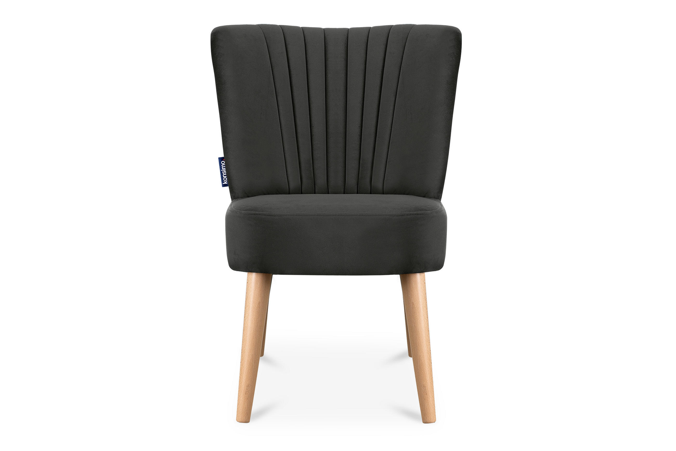 COCKTAILSESSEL DUCO auf hohen Beinen, Graphit/Buche - Buchefarben/Graphitfarben, Holz/Textil (63/89/65cm) - KONSIMO®