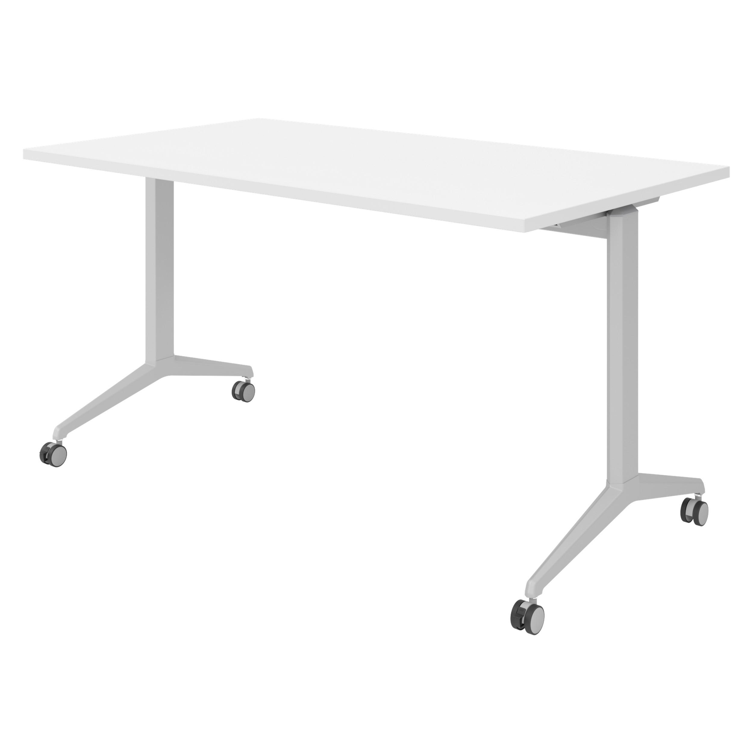 bümö Seminartisch Weiß, Silber 140x75x80 cm