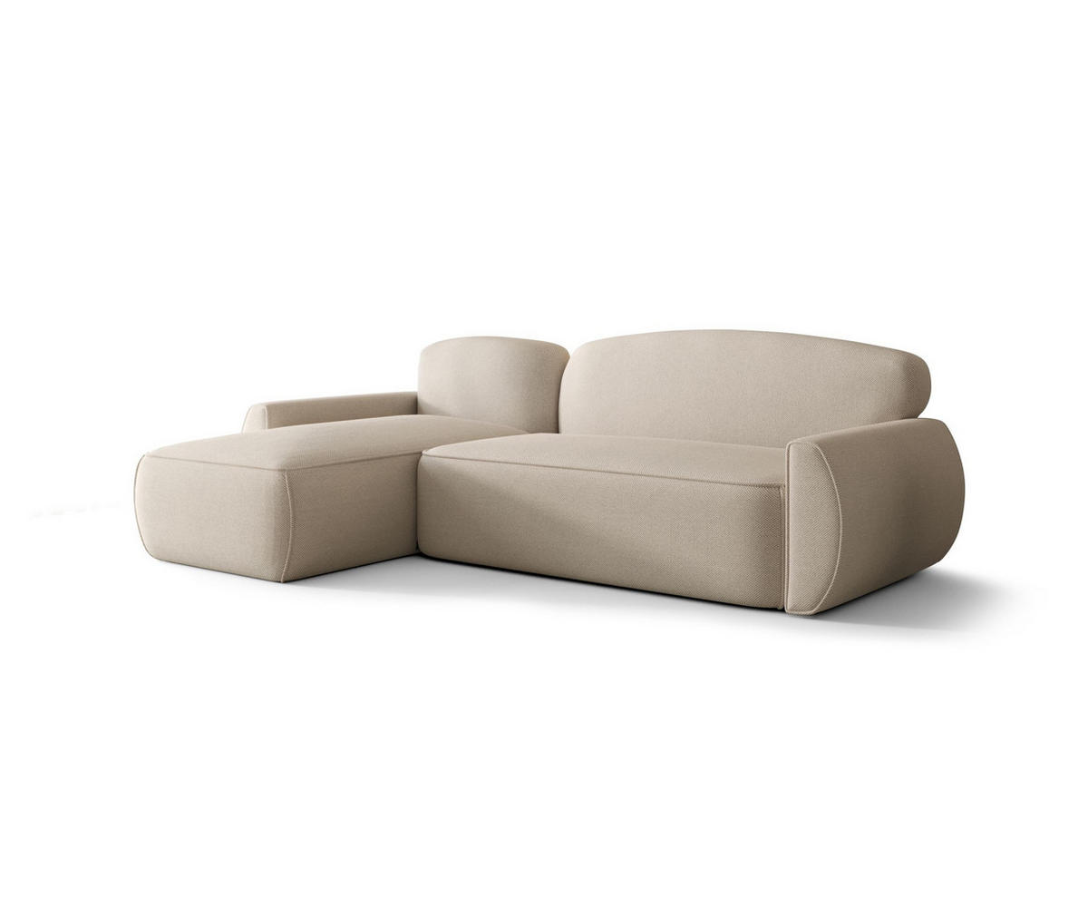 ECKSOFA mit Schlaffunktion LUCAS Curio 09 Links - Ecru, Textil (240/145cm) - Bedante