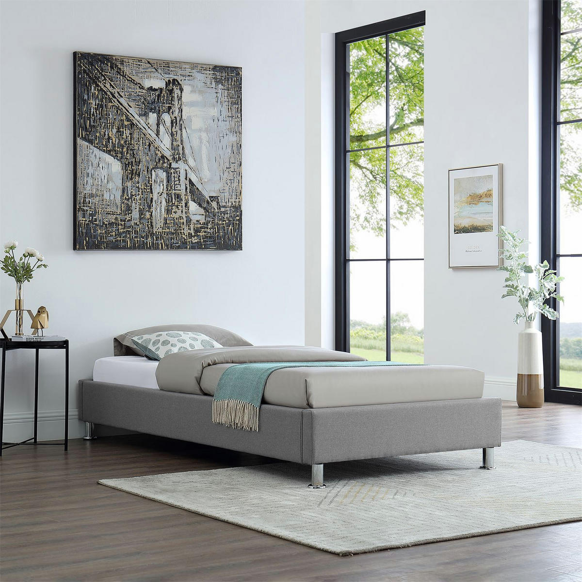 FUTONBETT LAREDO 90X200 CM - Grau, Textil (90/200cm) - CARO-Möbel
