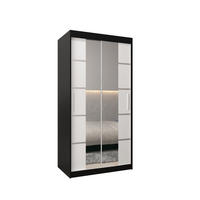 SCHWEBETÜRENSCHRANK 200/100/62 2-türig - Silberfarben/Schwarz, Holz/Kunststoff (100/200/62cm) - Abiks Möbel