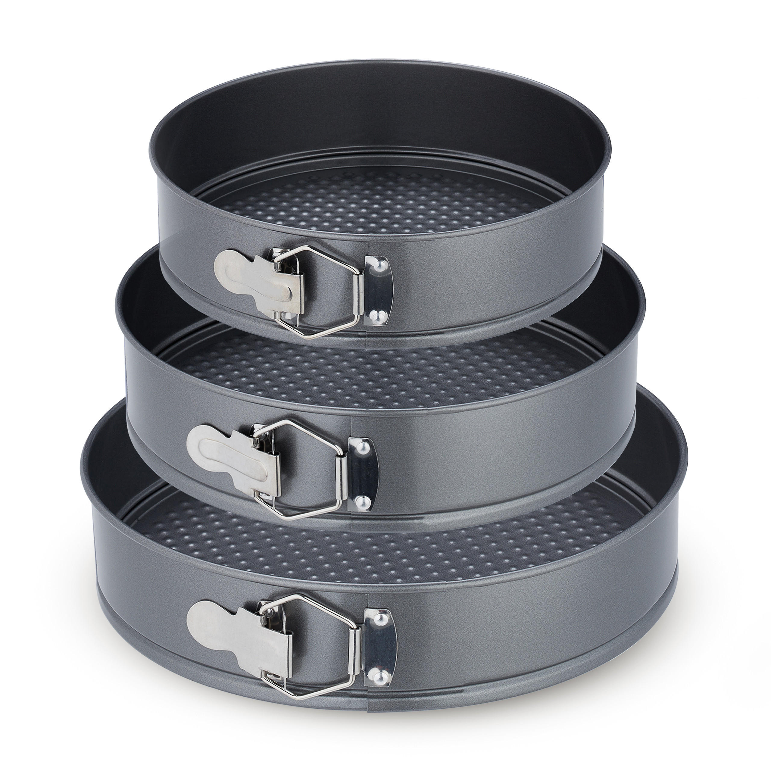SPRINGFORM Set - Anthrazit, Metall (28/6.5/28cm) - Relaxdays