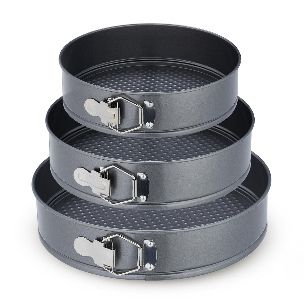SPRINGFORM Set - Anthrazit, Metall (28/6.5/28cm) - Relaxdays