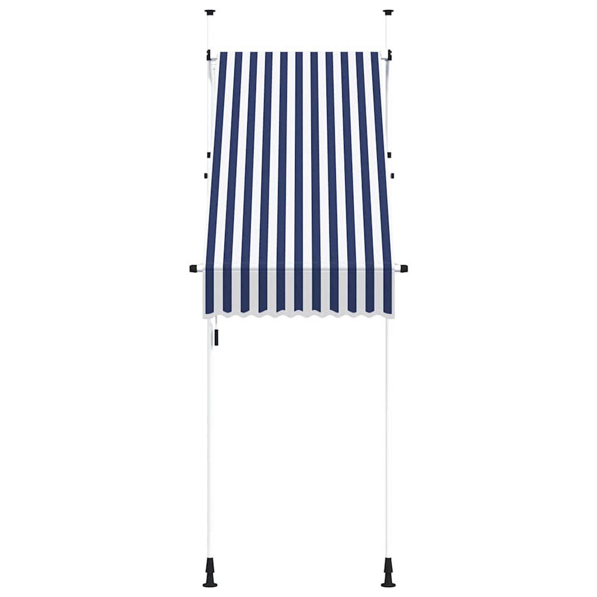 MARKISE Einziehbar Handbetrieben 100 cm Blau/Weiß Gestreift - Blau, Textil (100/1/1cm) - furnicato