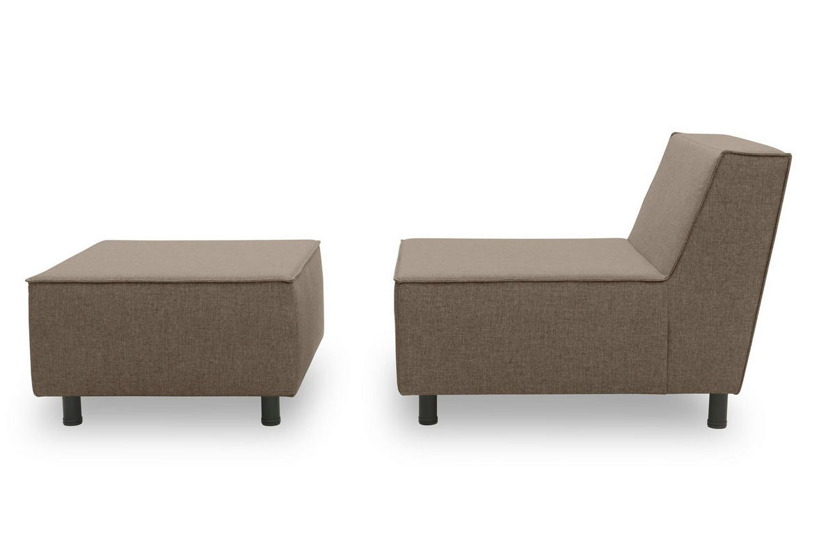 GARTENLOUNGE-SET 1 Brandie 146x77x176 mit Outdoorbezug in braun - Braun, Kunststoff (176/77/146cm) - 58aufmkessel