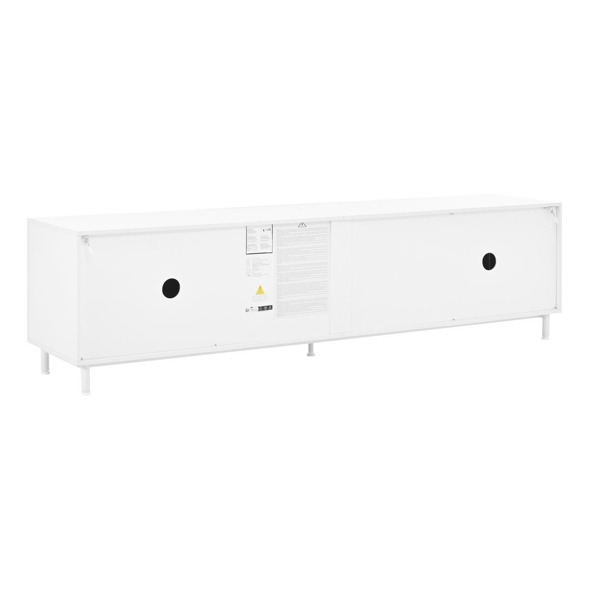 TV-SCHRANK 4 Türen 2 Schubladen Bogen Türen Modern - Weiß, Holzwerkstoff (180/48/40cm) - FLIEKS