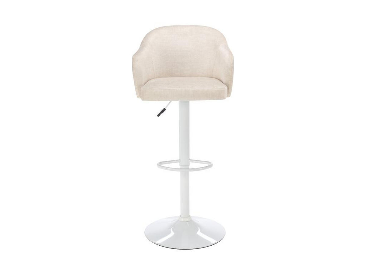 BARHOCKER - Stoff & Metall - Höhenverstellbar - Cremefarben & Weiß - CARSTEN - Creme, Textil (51/113/52cm) - Vente-Unique
