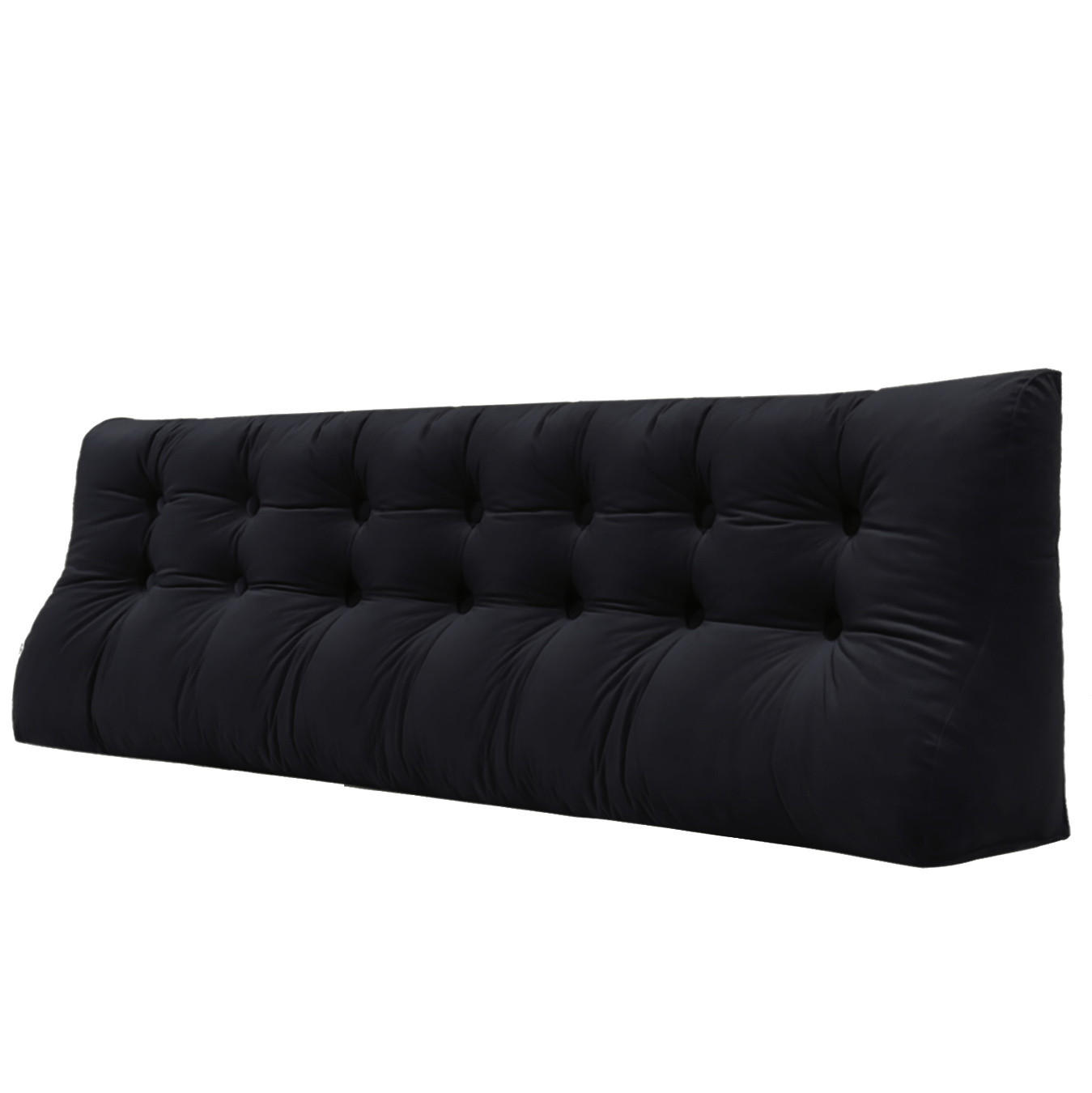 RÜCKENKISSEN Körperkontur Samtlook Schwarz 200 cm - Schwarz, Textil (55/200cm) - Vercart