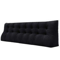RÜCKENKISSEN Körperkontur Samtlook Schwarz 200 cm - Schwarz, Textil (55/200cm) - Vercart