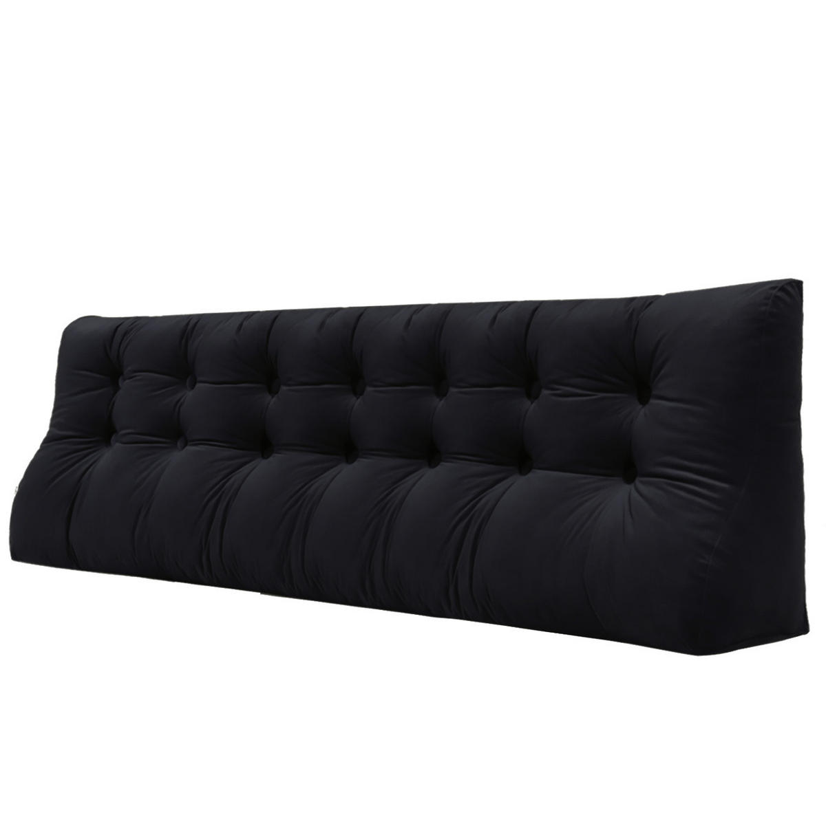 RÜCKENKISSEN Körperkontur Samtlook Schwarz 200 cm - Schwarz, Textil (55/200cm) - Vercart