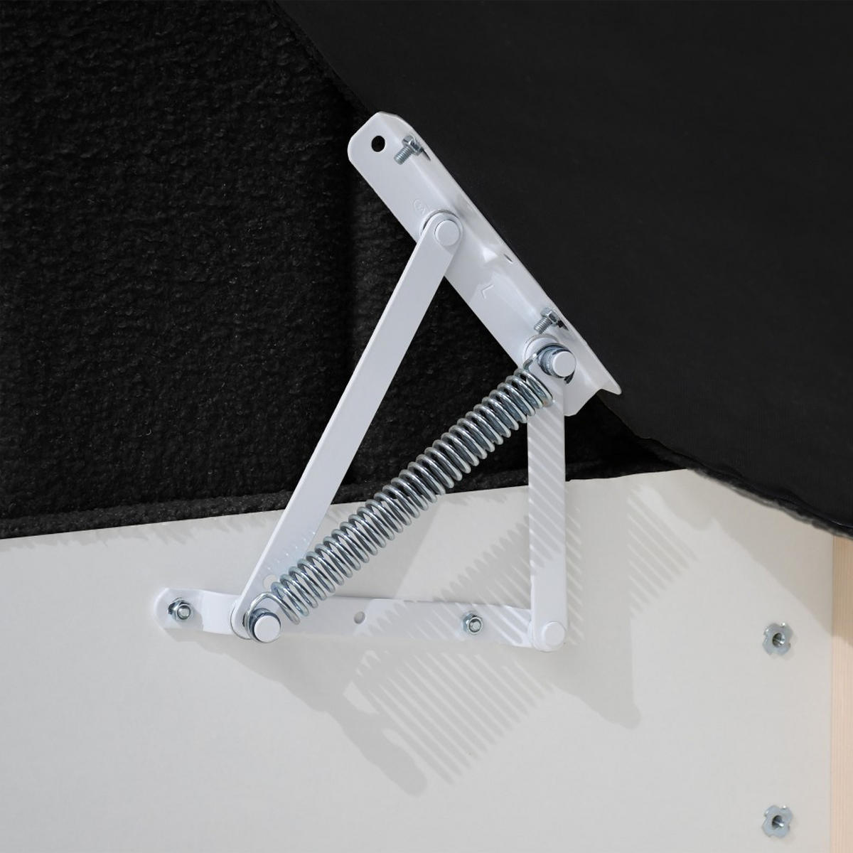 SCHLAFSOFA Rafi, Eckbett mit Bettkasten, 90x200 cm, Schwarz - Schwarz, Textil (209/94/102cm) - Beautysofa