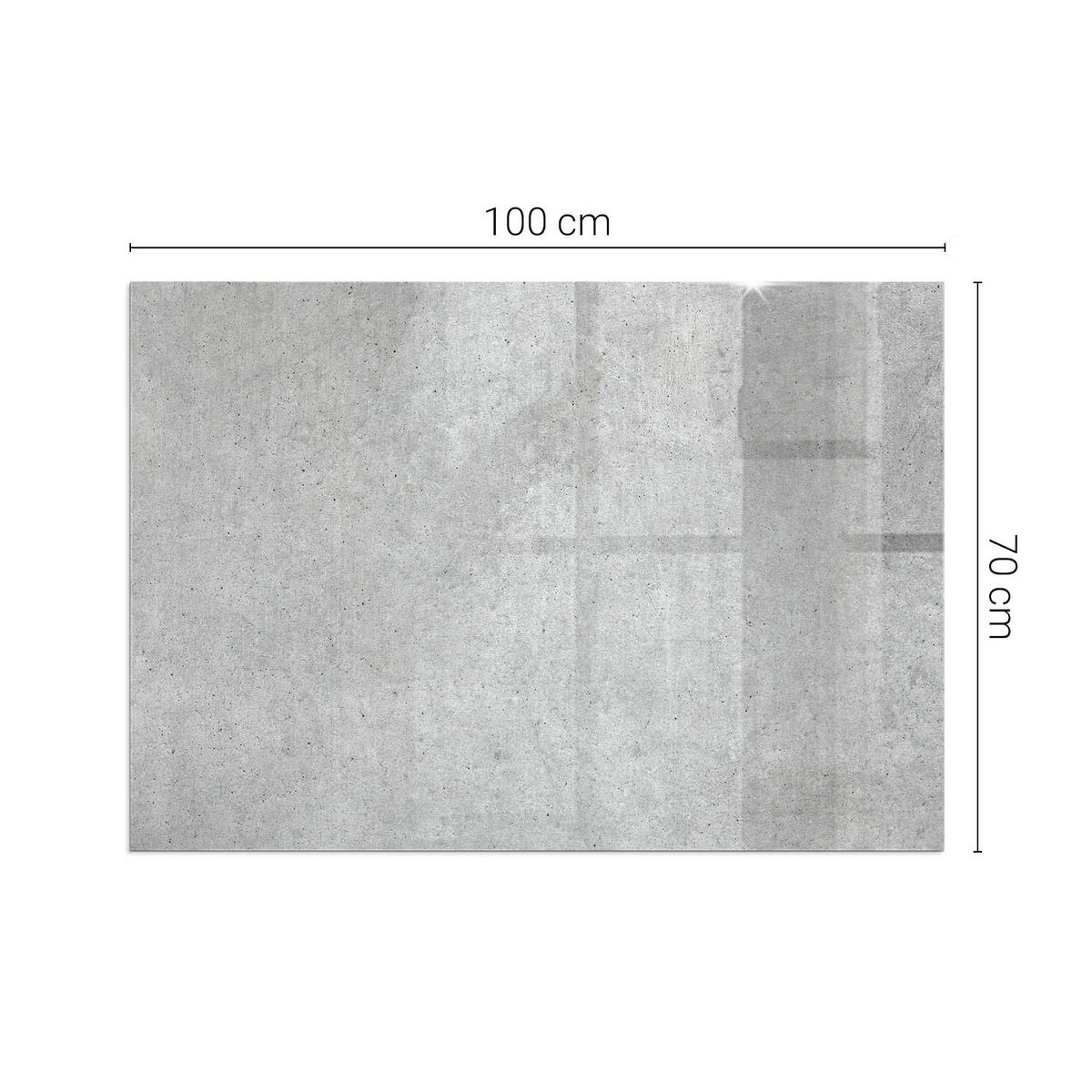 GLASPLATTE für Kamin 100x70 cm Grau - Grau, Glas (100/70/0.4cm) - ArtPrintCave