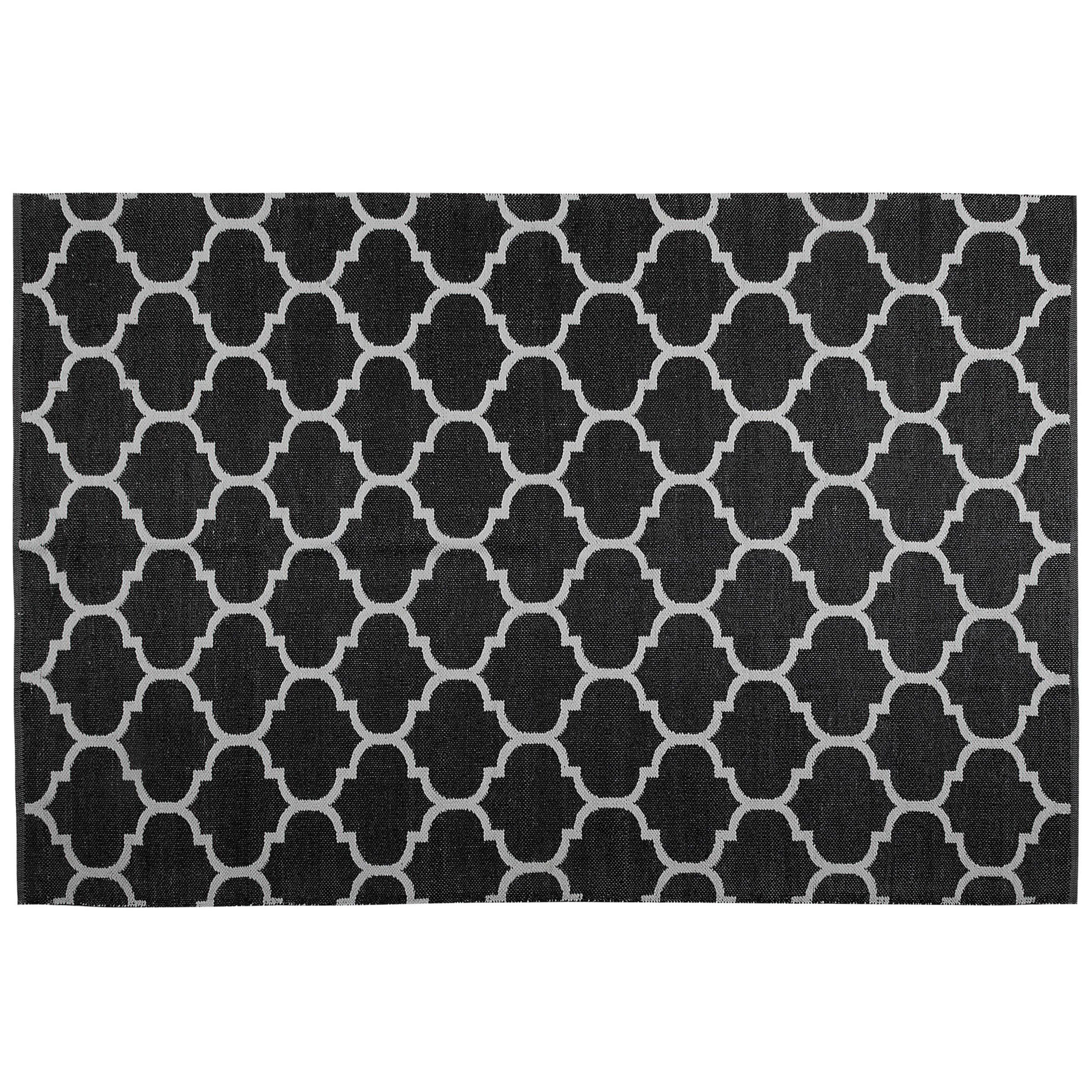 KURZFLOR-OUTDOOR-TEPPICH Aladana 230/160 cm - Schwarz, Kunststoff (160/230cm) - Beliani