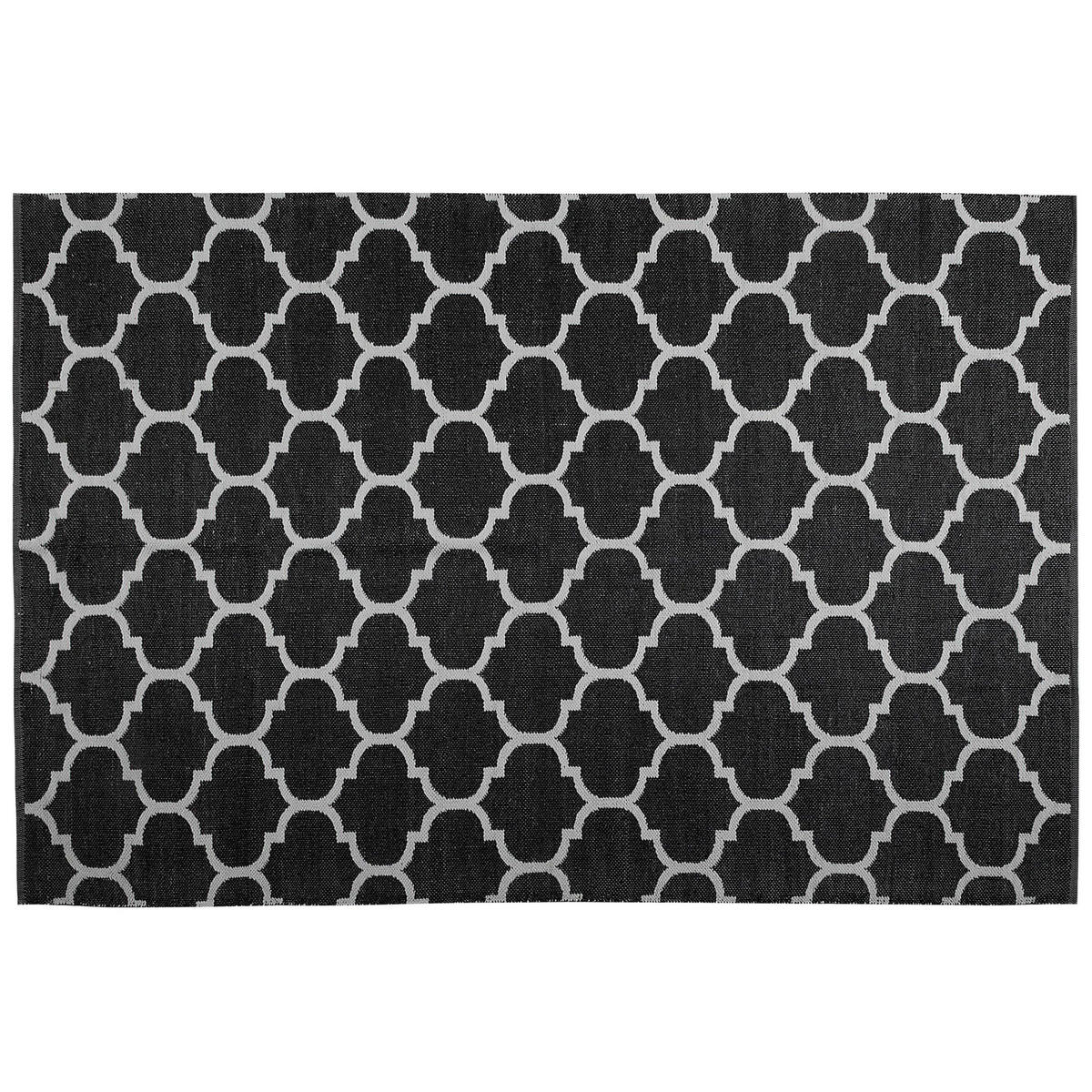 KURZFLOR-OUTDOOR-TEPPICH Aladana 230/160 cm - Schwarz, Kunststoff (160/230cm) - Beliani