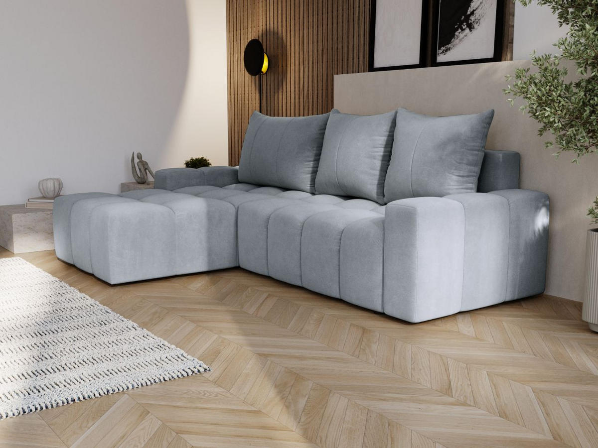ECKSOFA Bresso Hellgrau - Hellgrau, Holz/Textil (255/168cm) - Graingold