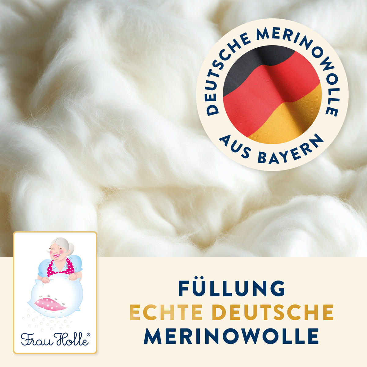 BETTDECKE-KISSEN-SET BABY Schurwolle natur - Weiß, Naturmaterialien/Textil (80/80cm) - Frau Holle