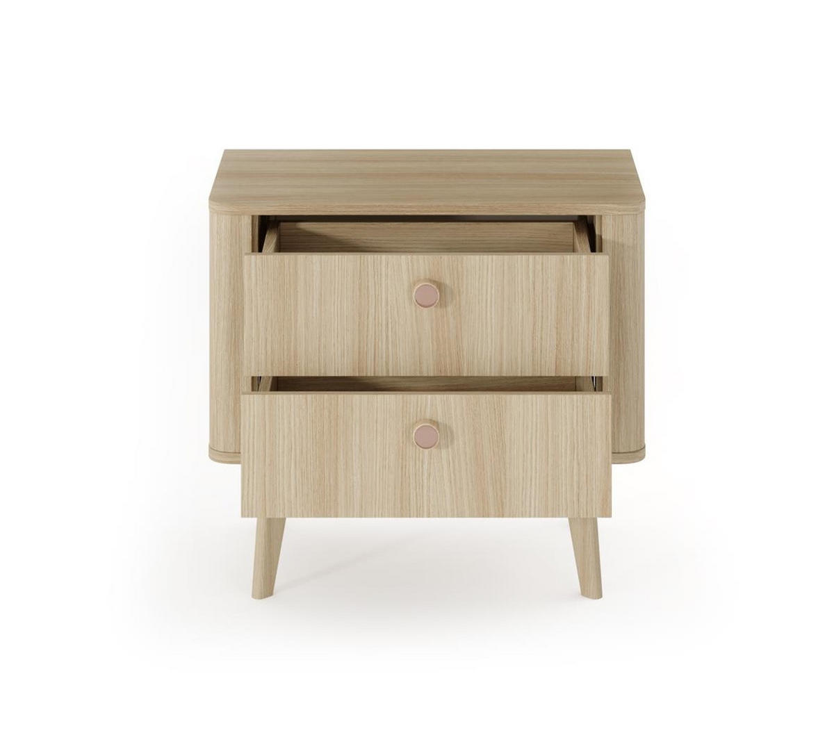 NACHTTISCH Mila Hellbraun, mit Schubladen - Hellbraun, Holzwerkstoff (63/57/38cm) - Bettso
