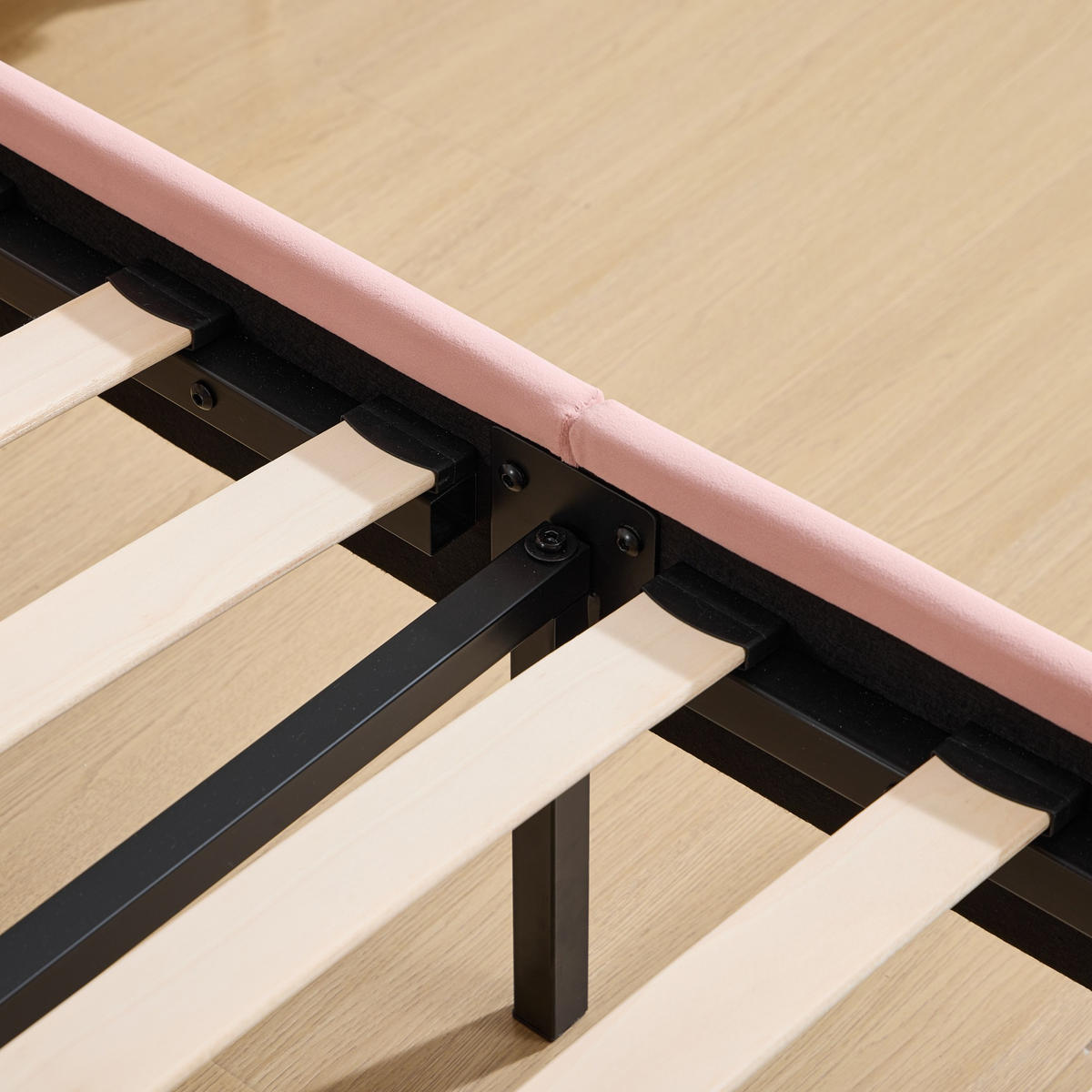 POLSTERBETT 90/200 cm DE-32939 mit verstellbarem Kopfteil Pink - Pink, Metall (90/200cm) - ComfortXL