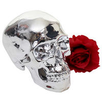 DEKO TOTENKOPF Silber - Silberfarben, Stein (12/15/18cm) - MCW