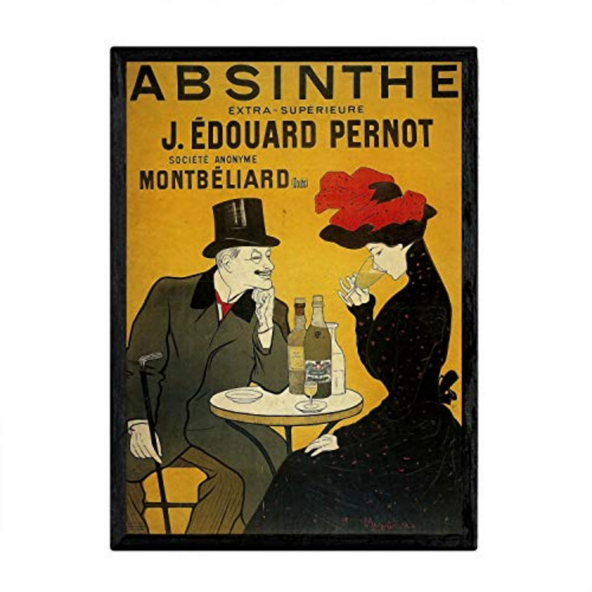 POSTER Absenta Vintage A3 Schwarzer Rahmen - Schwarz, Papier (29.7/5/42cm) - Nacnic