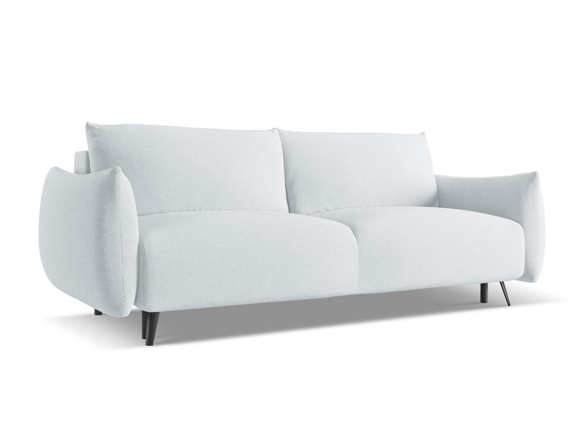 3-SITZER SOFA mit Schlaffunktion Chenille Stoff Blau - Blau/Schwarz, Textil/Metall (230/86/105cm) - Makamii