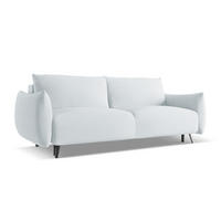 3-SITZER SOFA mit Schlaffunktion Chenille Stoff Blau - Blau/Schwarz, Textil/Metall (230/86/105cm) - Makamii