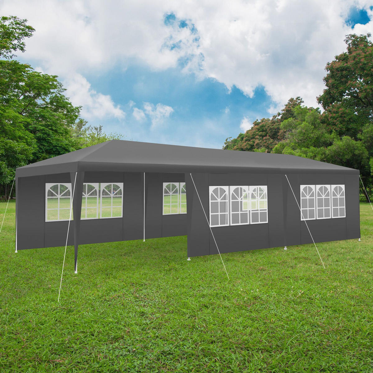 PAVILLON Miramas,wasserdicht,grau - Grau, Kunststoff (300/250/900cm) - tectake