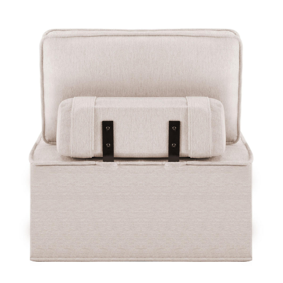SESSEL in Beige mit Leinenbezug, kompakt und frei kombinierbar,81/81/81 cm - Beige, Holzwerkstoff (81/81/81cm) - Flora Grace