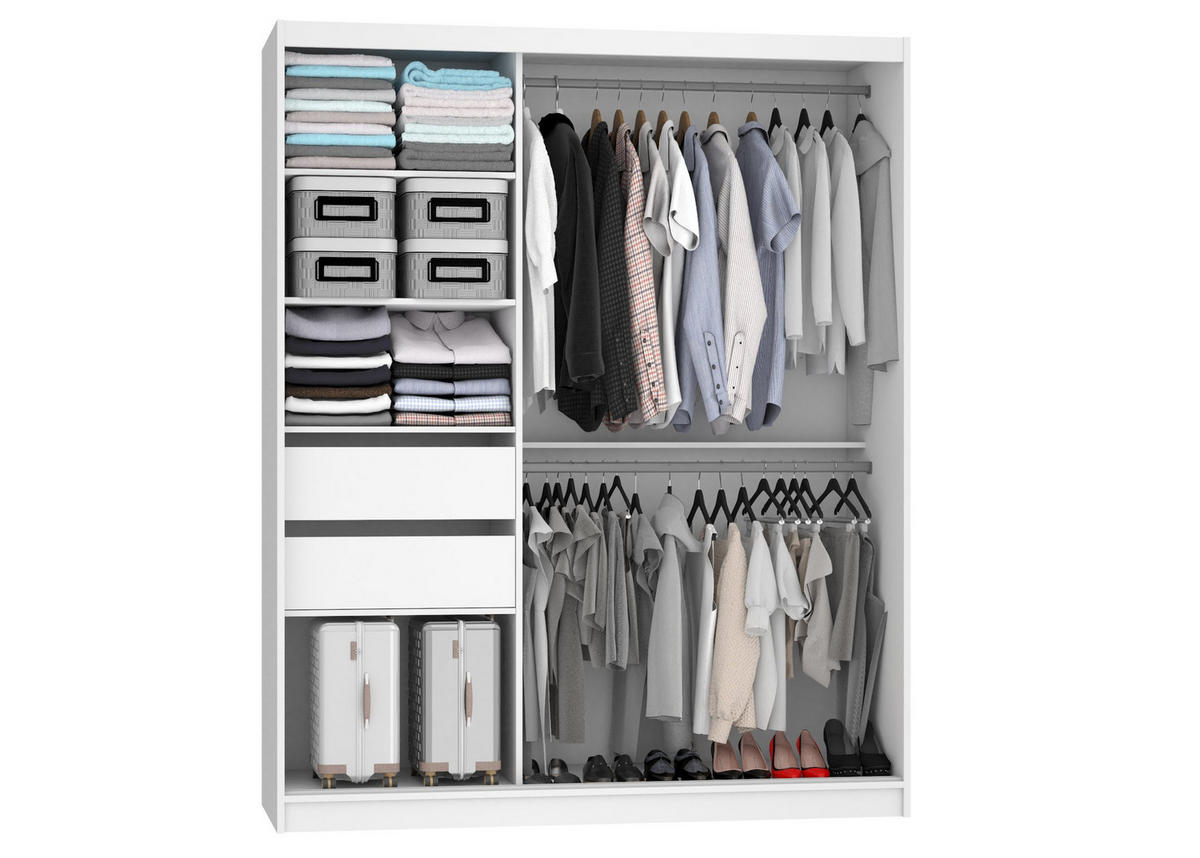 SCHWEBETÜRENSCHRANK Verona ME, Schwarz/Goldbraun Matt, 158 cm, mit Spiegel - Braun, Holz (158/216/60cm) - B BELINI GROUP