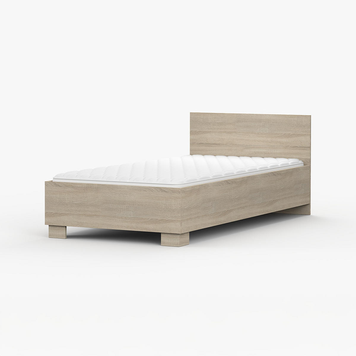 BETT 90×200 JONAS III 36 Sonoma Eiche/Sonoma Eiche - Sonoma Eiche, Holzwerkstoff - imoebel24